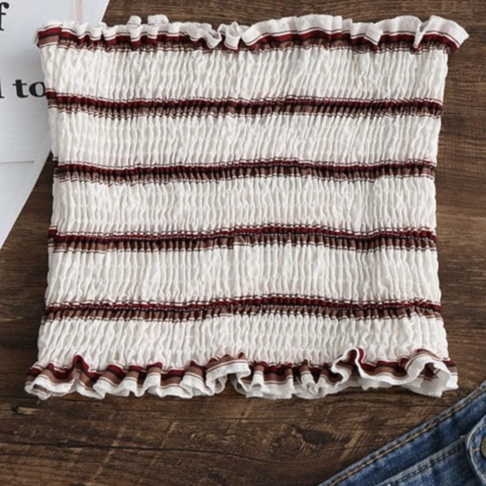 Smocked tube top.
